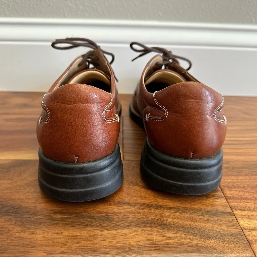 JOHNSTON & MURPHY Brown Sheepskin Leather Lace-Up Dress Shoes size 9